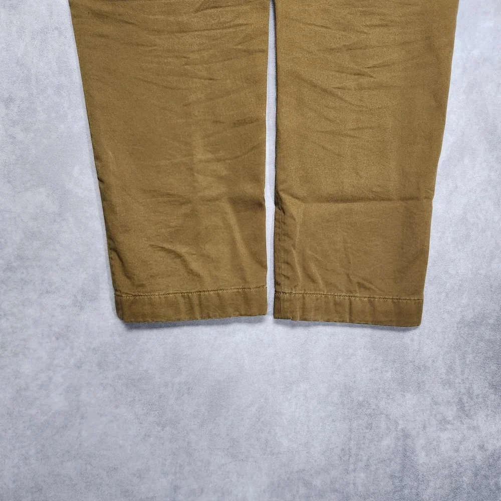 J Crew The Sutton Flannel Lined Khaki Chino Pants Mens 38x32 Brown Plaid Lining
